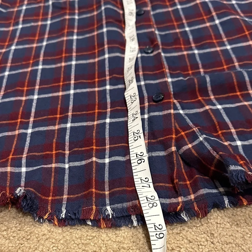 Splendid Navy and Red Plaid Button Down Shirt​ - Picture 5 of 7